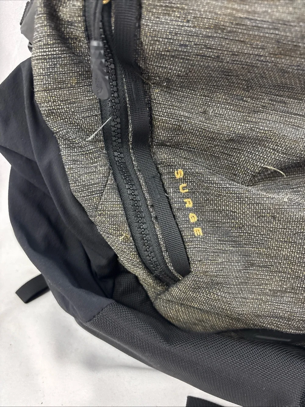 The North Face Surge FlexVent Backpack Black Taupe Laptop Travel School Daypack